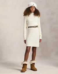 Cable-Knit Cotton Sweater Dress