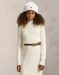 Cable-Knit Cotton Sweater Dress