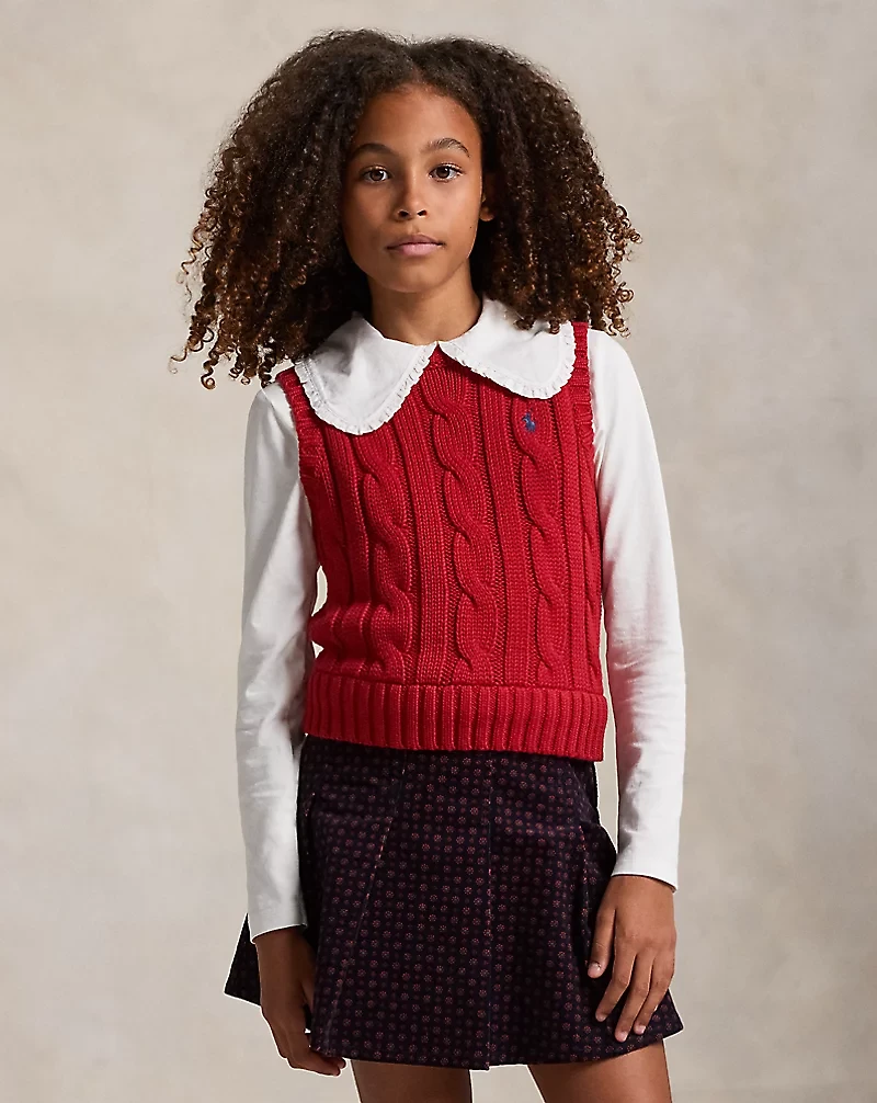 Cable-Knit Cotton Sweater Vest