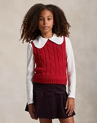 Cable-Knit Cotton Sweater Vest