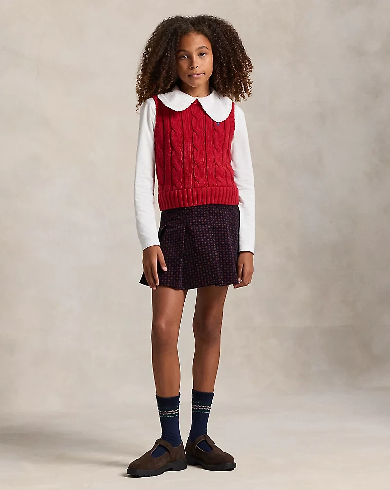 Cable-Knit Cotton Sweater Vest