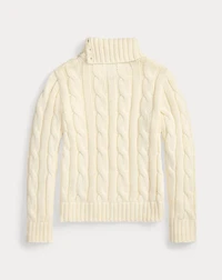 Cable-Knit Cotton Turtleneck Sweater