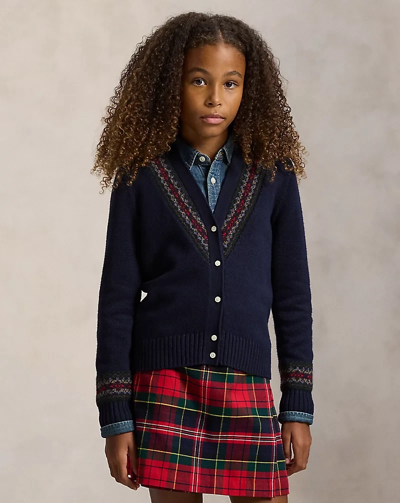Fair Isle Cotton-Blend V-Neck Cardigan