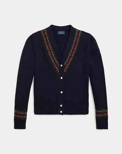 Fair Isle Cotton-Blend V-Neck Cardigan