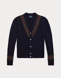 Fair Isle Cotton-Blend V-Neck Cardigan