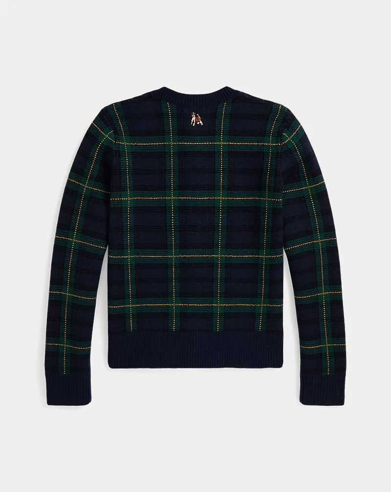 Dog-Embroidered Wool Cardigan