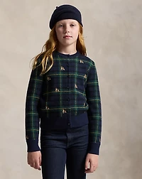 Dog-Embroidered Wool Cardigan