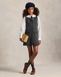 Pinstripe Wool Sleeveless Sweater Dress
