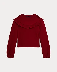 Ruffled Cotton-Modal Top
