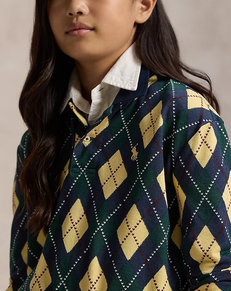 Argyle Stretch Mesh Polo Shirt & Skort