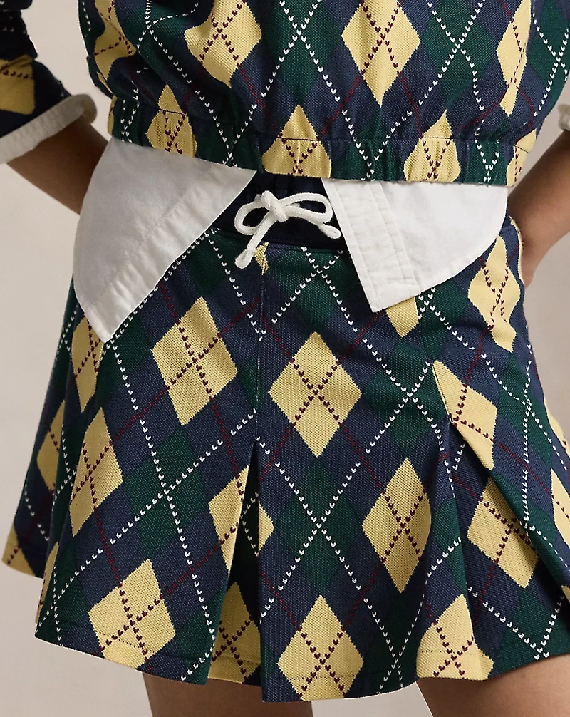 Argyle Stretch Mesh Polo Shirt & Skort