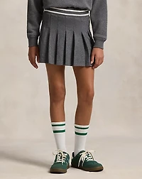 Pleated Cotton Jersey Skort