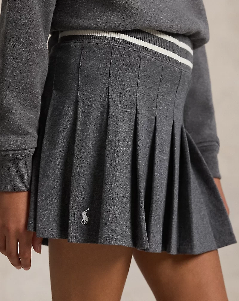 Pleated Cotton Jersey Skort