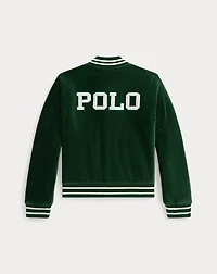 Logo Velour Baseball Jacket