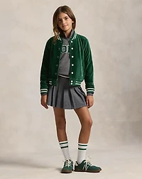 Logo Velour Baseball Jacket