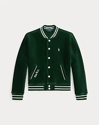 Logo Velour Baseball Jacket