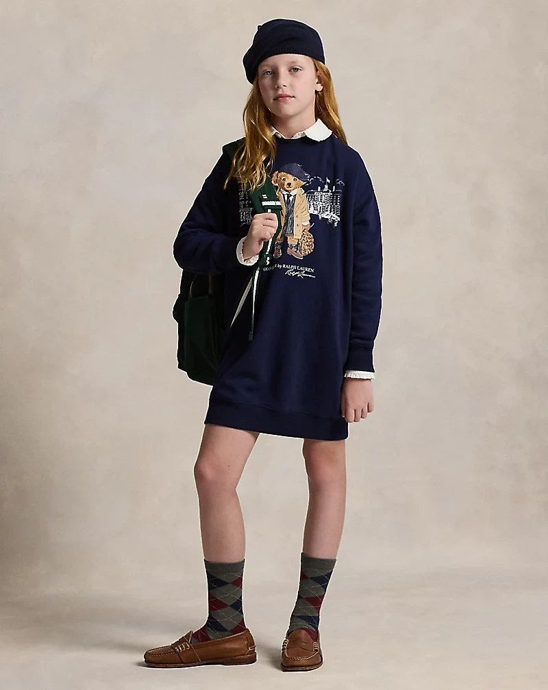 Polo Bear Fleece Sweatshirt Dress