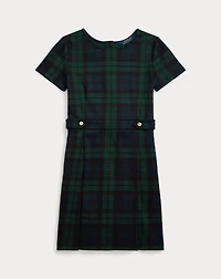 Plaid Pleated Ponte Dress