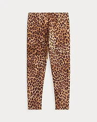 Leopard-Print Stretch Jersey Legging