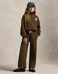 Logo Crest Fleece Wide-Leg Pant