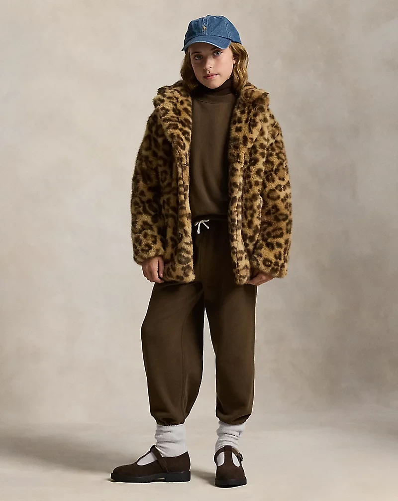 Logo Crest Fleece Wide-Leg Pant