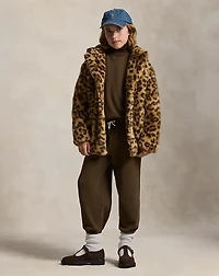 Logo Crest Fleece Wide-Leg Pant