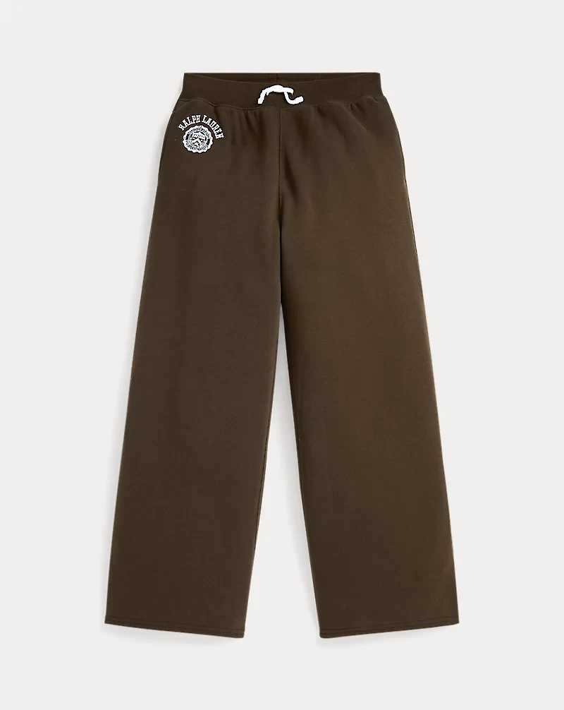 Logo Crest Fleece Wide-Leg Pant