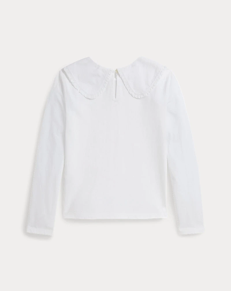 Ruffled Cotton Jersey Tee