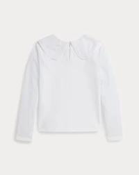 Ruffled Cotton Jersey Tee