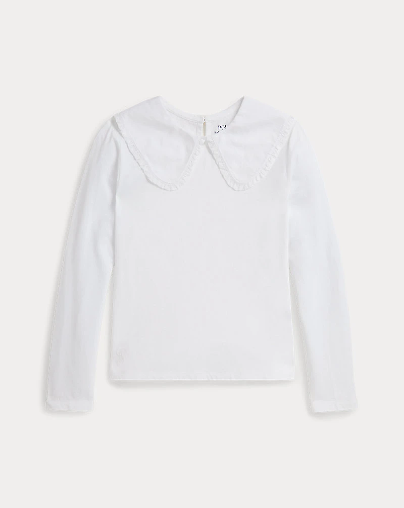 Ruffled Cotton Jersey Tee