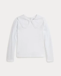 Ruffled Cotton Jersey Tee