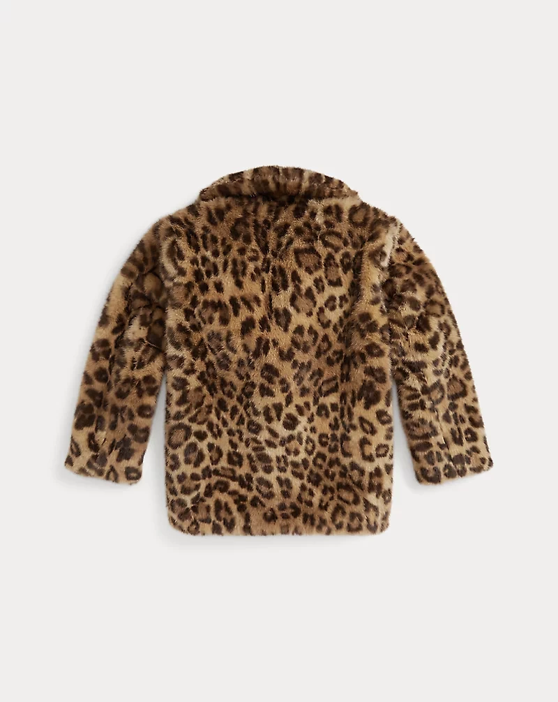 Leopard-Print Teddy Fleece Jacket