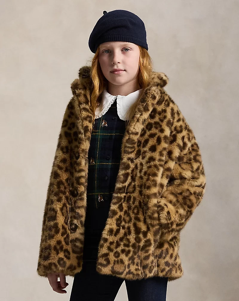 Leopard-Print Teddy Fleece Jacket