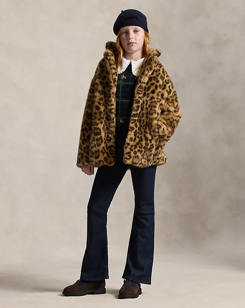 Leopard-Print Teddy Fleece Jacket