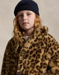 Leopard-Print Teddy Fleece Jacket