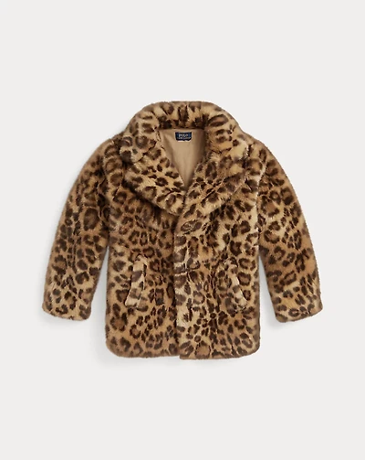 Leopard-Print Teddy Fleece Jacket