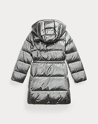 Metallic Down Hooded Long Jacket