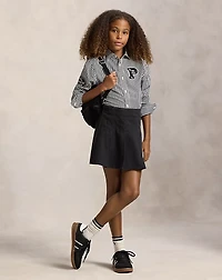 Striped Cotton Boxy Letter Shirt
