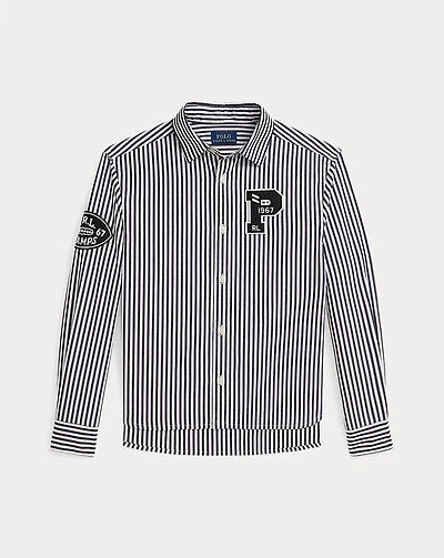Striped Cotton Boxy Letter Shirt