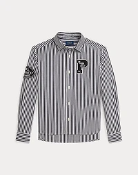 Striped Cotton Boxy Letter Shirt