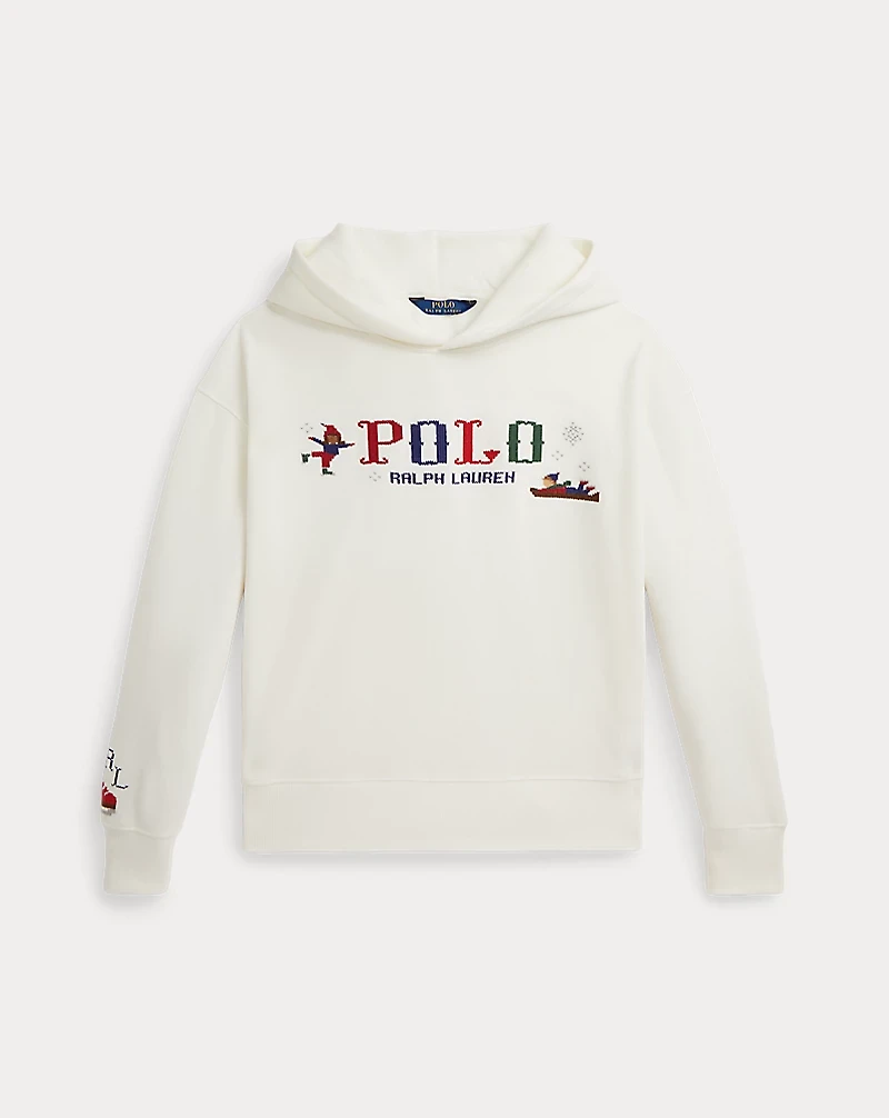 Logo Embroidered Fleece Hoodie