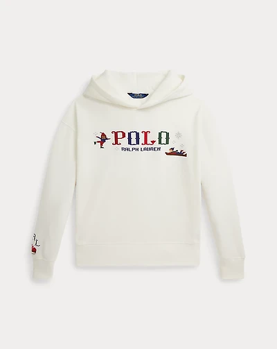 Logo Embroidered Fleece Hoodie