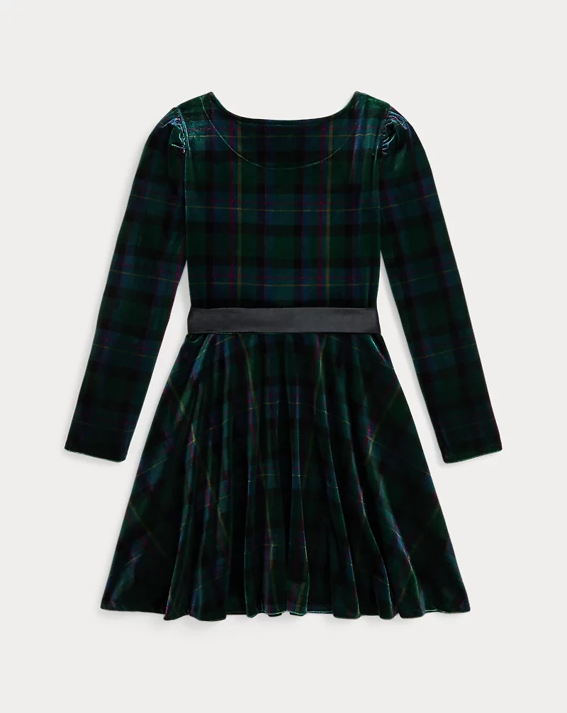 Plaid Velour Dress