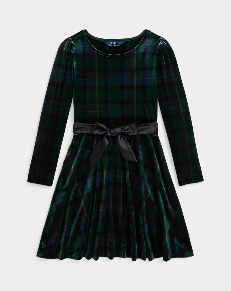Plaid Velour Dress
