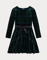 Plaid Velour Dress