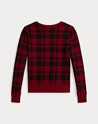 Plaid Polo Bear Fleece Sweatshirt