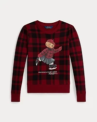 Plaid Polo Bear Fleece Sweatshirt