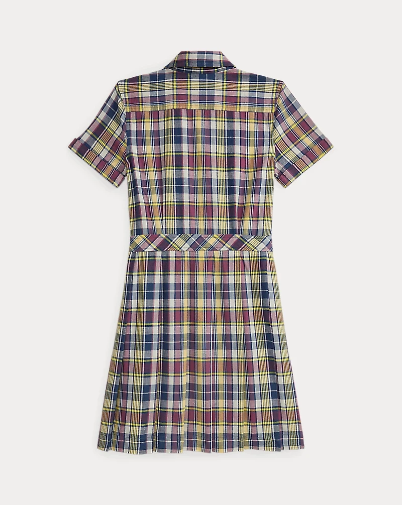 Plaid Cotton Wrap Dress