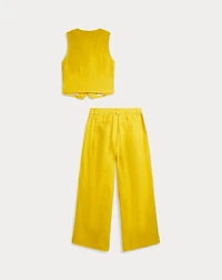 Linen Vest & Wide-Leg Pant