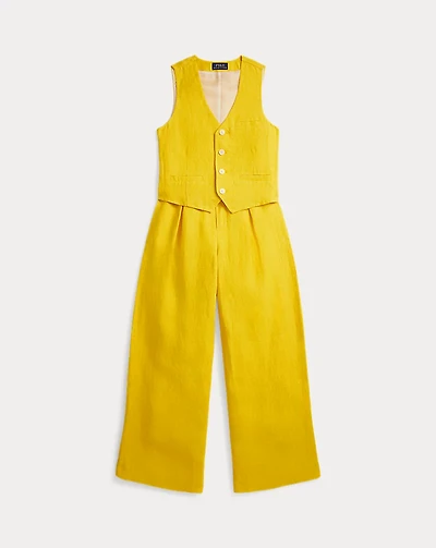 Linen Vest & Wide-Leg Pant